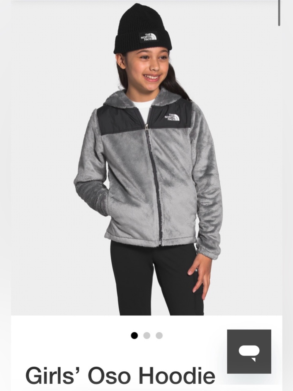 The North Face Gray and Black Fleece Hooded Jacket - Picture 8 of 9